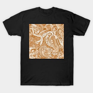 Warm Caramel Paisley Pattern T-Shirt